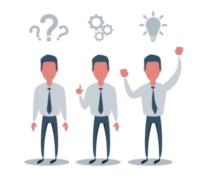 Thinking. Businessman solving a problem business concept . Stock illustration 스톡 일러스트