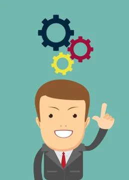 Thinking. Businessman solving a problem Stock Illustration