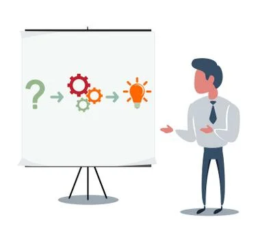 Thinking. Businessman solving a problem. Stock illustration for poster, greeting Illustrazione stock