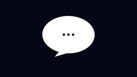 Thinking cartoon cloud animated icon representing chat communication and Stock Footage 345661395