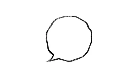 Thinking cartoon cloud bubble sketch doodles being animated. Hand-drawn moving Stock Footage 153809026