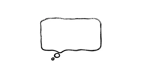 Thinking cartoon cloud bubble sketch doodles being animated. Hand-drawn moving Stock Footage 153810657