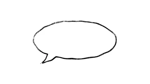 Thinking cartoon cloud bubble sketch doodles being animated. Hand-drawn moving Stock Footage 153811943