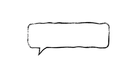 Thinking cartoon cloud bubble sketch doodles being animated. Hand-drawn moving Stock Footage 153813110