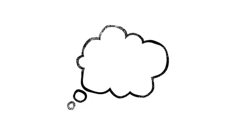 Thinking cartoon cloud bubble sketch doodles being animated. Hand-drawn moving Stock Footage 153813311