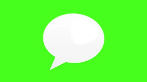 Thinking cartoon cloud. White cartoon speech bubble icon on green screen Stock Footage 341840843