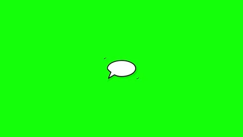 Thinking cartoon cloud. White cartoon speech bubble on green screen background Stock Footage 341840871