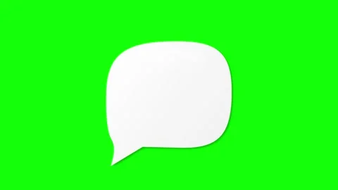 Thinking cartoon cloud. White speech bubble icon isolated on green screen Stock Footage 341840875