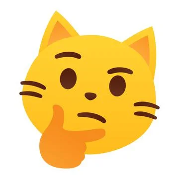 Thinking cat emoji Stock Illustration