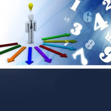 Thinking choices in abstract background Stock Illustration