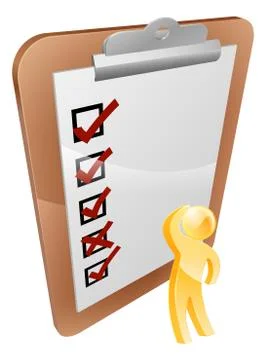 Thinking clipboard person Illustrazione stock