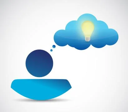 Thinking cloud and avatar illustration design Illustrazione stock