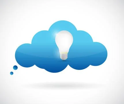 Thinking cloud light bulb illustration design Illustrazione stock