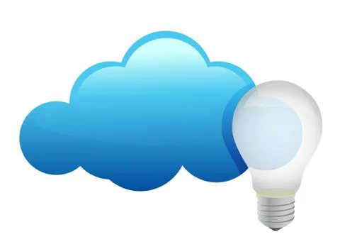 Thinking cloud light bulb illustration design 库存插图