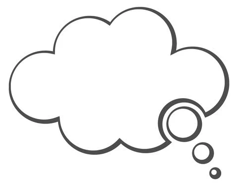 Thinking cloud template. Comic balloon. Blank frame Stock Illustration