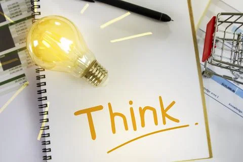 Thinking Like a Competition Winner,Light bulbs express the awakening of bus.. Stock Photos