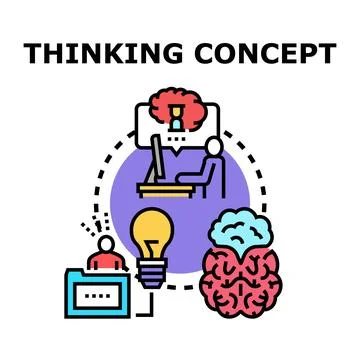 Thinking concept connecting ideas, work, and brainstorming process 스톡 일러스트
