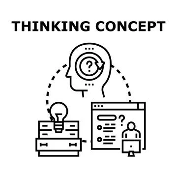 Thinking concept illustrating problem solving and idea generation Stock Illustration