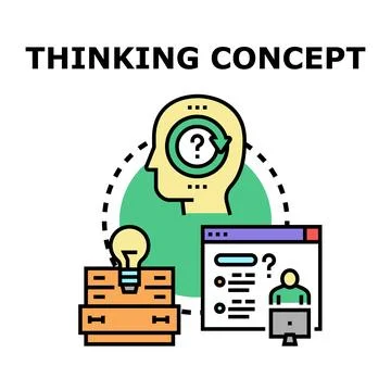 Thinking concept illustrating problem solving and idea generation イラスト素材