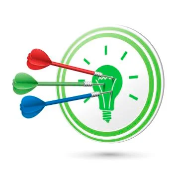 Thinking concept target with darts hitting on it Stock Illustration