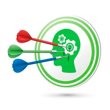 Thinking concept target with darts hitting on it Stock Illustration