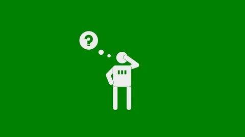 Thinking, Confusion, and Doubt concept - Green Screen, Seamless Looping Stock Footage 333904514