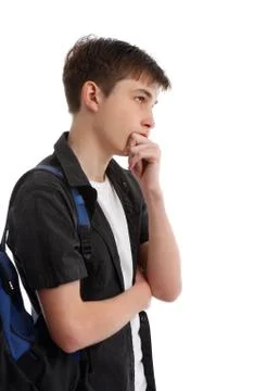 Thinking contemplative student Stock Photos