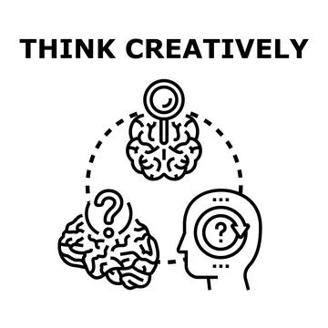 Thinking creatively concept, generating new ideas, solving problems Stock Illustration