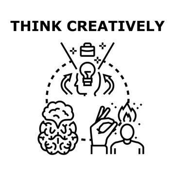 Thinking creatively generating business ideas and inspiration Stock Illustration