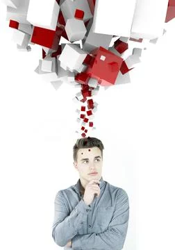 Thinking cubes Illustrazione stock