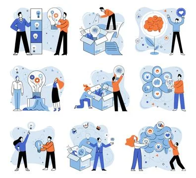 Thinking differently. The singularity your thoughts is canvas on which Stock Illustration