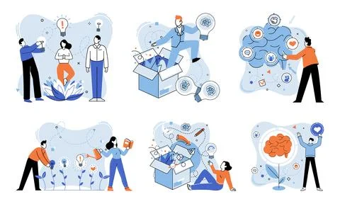 Thinking differently. The thinking differently metaphor is beacon lighting path Stockillustratie