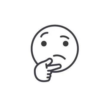 Thinking Emoji concept line editable vector, concept icon. Thinking Emoji Stock Illustration