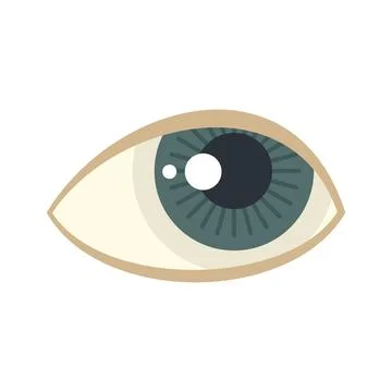 Thinking eye icon flat vector. Human see Stock Illustration