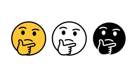 Thinking face emoji emotion icon set Stock-Illustration