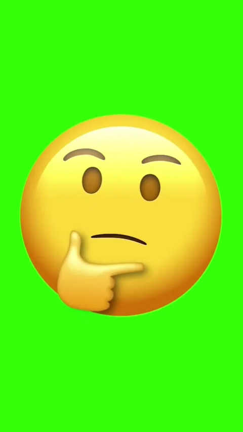 Thinking face emoji on green screen for creative video editing Stock Footage 329405947