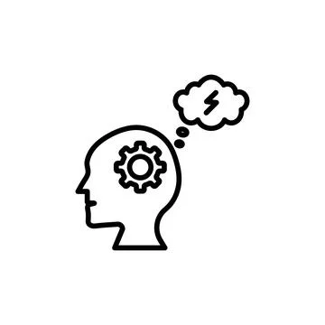 Thinking Face Icon Ideal for Ideas and Creativity Stock Illustration