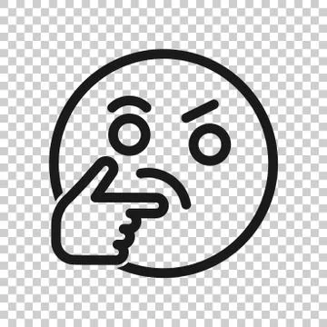 Thinking face icon in transparent style. Smile emoticon vector illustration o Stock Illustration