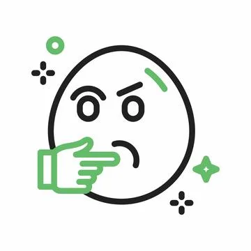 Thinking Face icon vector image. Illustrazione stock