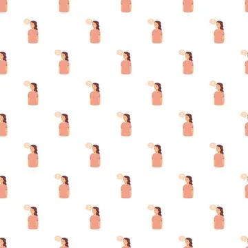 Thinking girl asking question seamless pattern design Stock Illustration