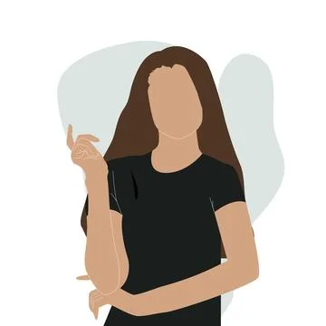 Thinking girl concept in vector Stock Illustration