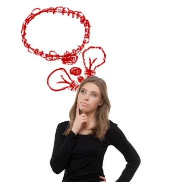 Thinking girl Stock Illustration