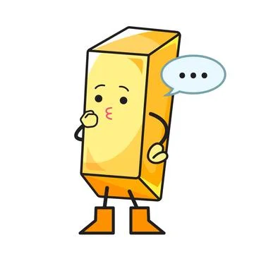 Thinking gold bar character Иллюстрация