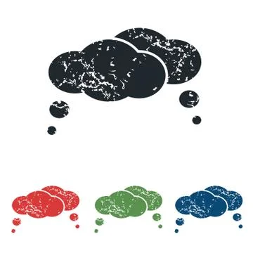 Thinking grunge icon set Illustrazione stock