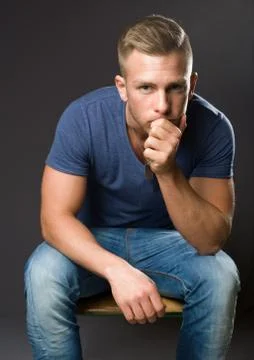 Thinking hard. Stock-Fotos