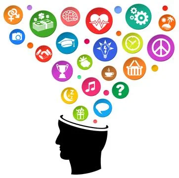 Thinking Head Icon Stock Illustration
