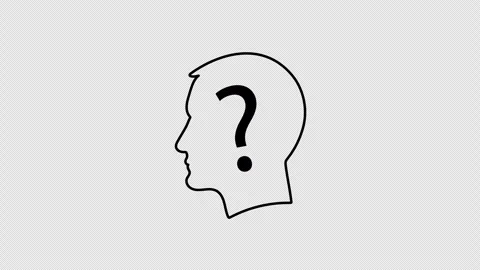 Thinking Head with Question Mark Animation Stock Footage 309822835