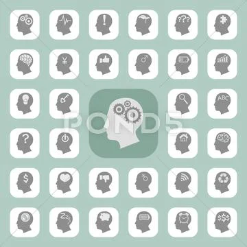 Thinking heads icons , eps10 vector format Stock Illustration