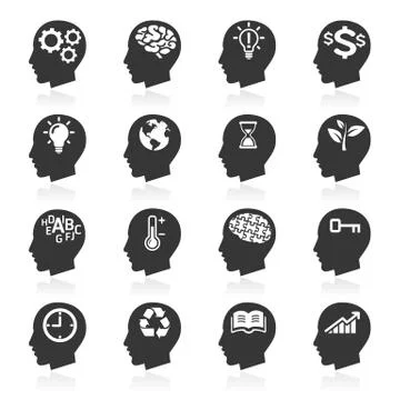 Thinking Heads Icons. vector eps 10 Stock Illustration