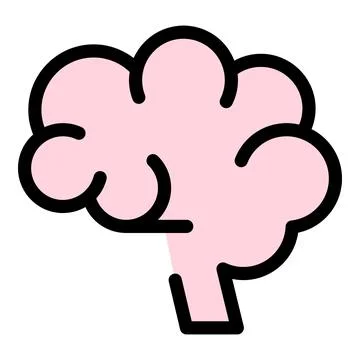 Thinking human brain icon color outline vector Stock Illustration